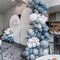 134 PCS Dusty Blue Balloon Arch Kit – Light Blue & White Garland with Clear Balloons for Baby Shower, Gender Reveal & Wedding